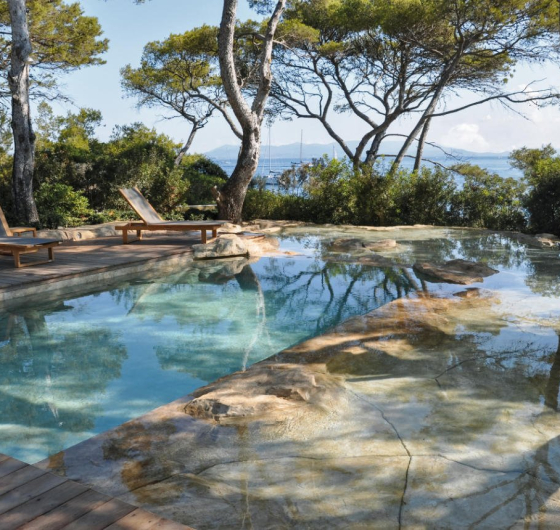 Une piscine paysagée en pleine nature