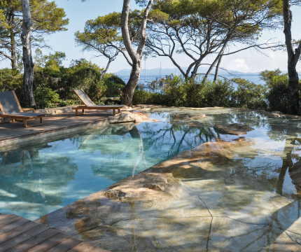 Piscine de luxe avec grande plage immergée