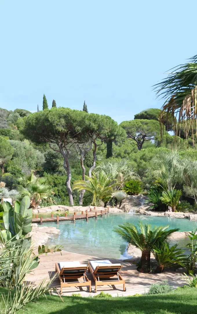 Piscine d'exception avec faux rochers